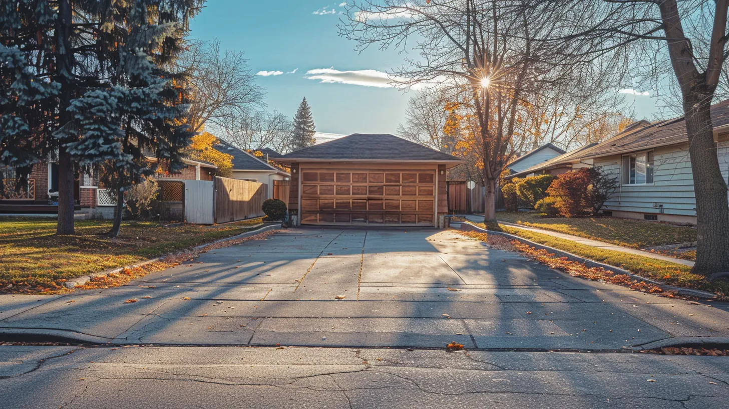a well-maintained garage door stands proudly against a backdrop of a sunny neighborhood, showcasing its smooth operation and pristine condition, emphasizing the importance of regular upkeep for longevity and functionality.